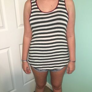 charlotte russe striped t-back tank top